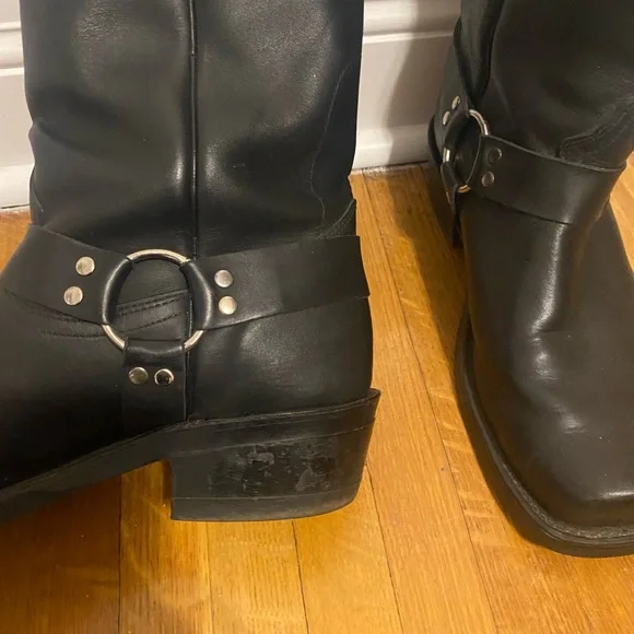 Boulet Men’s Black Leather Motorcycle Biker Boots - Picture 5 of 9